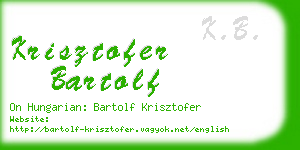 krisztofer bartolf business card
